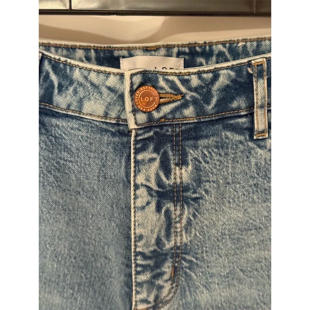 Old Navy Jeans Womens Size 30 Blue Light Wash High Rise Straight Leg Distressed - Picture 4 of 13